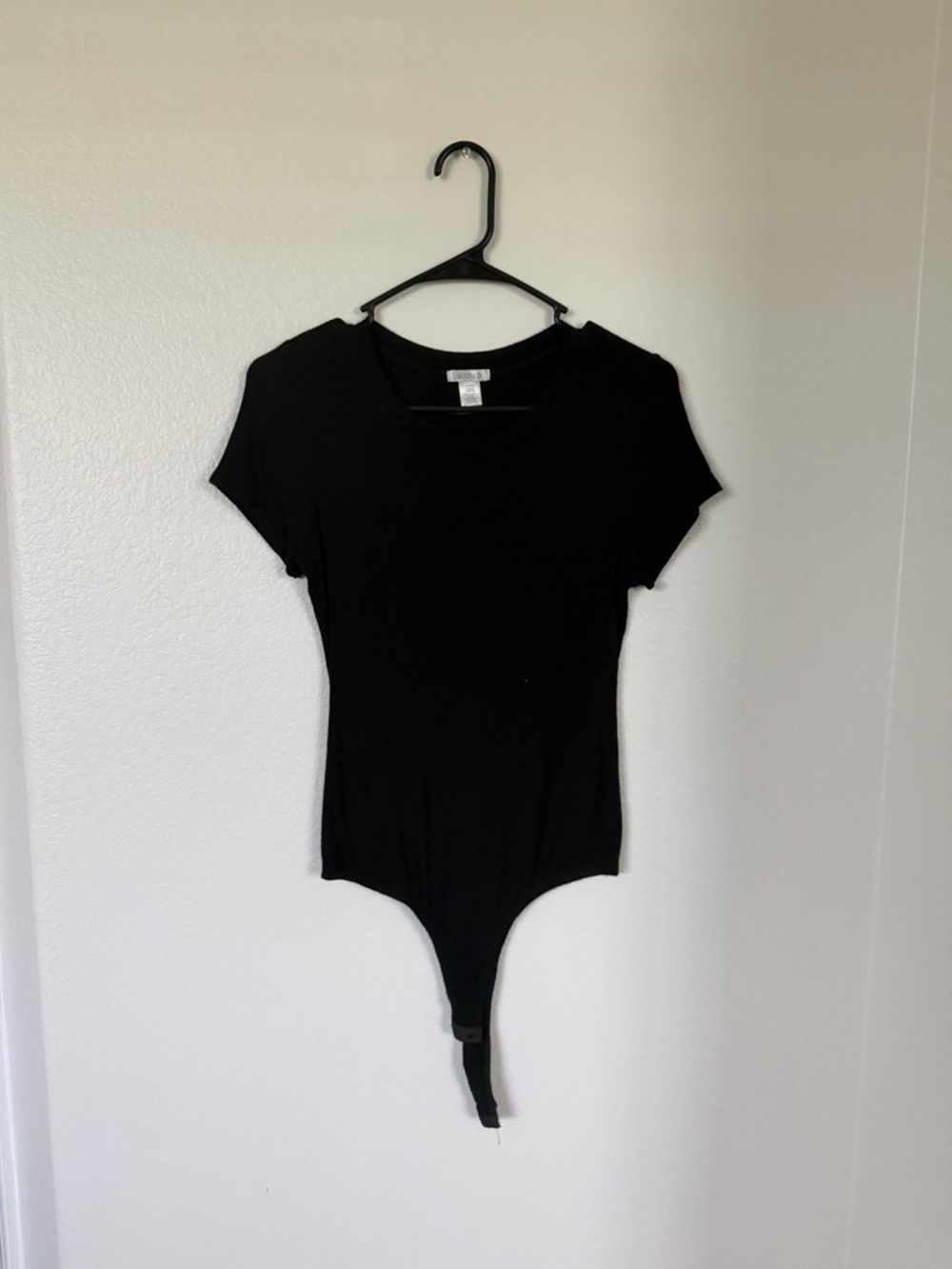 Bozzolo Black Ribbed Short Sleeve Bodysuit